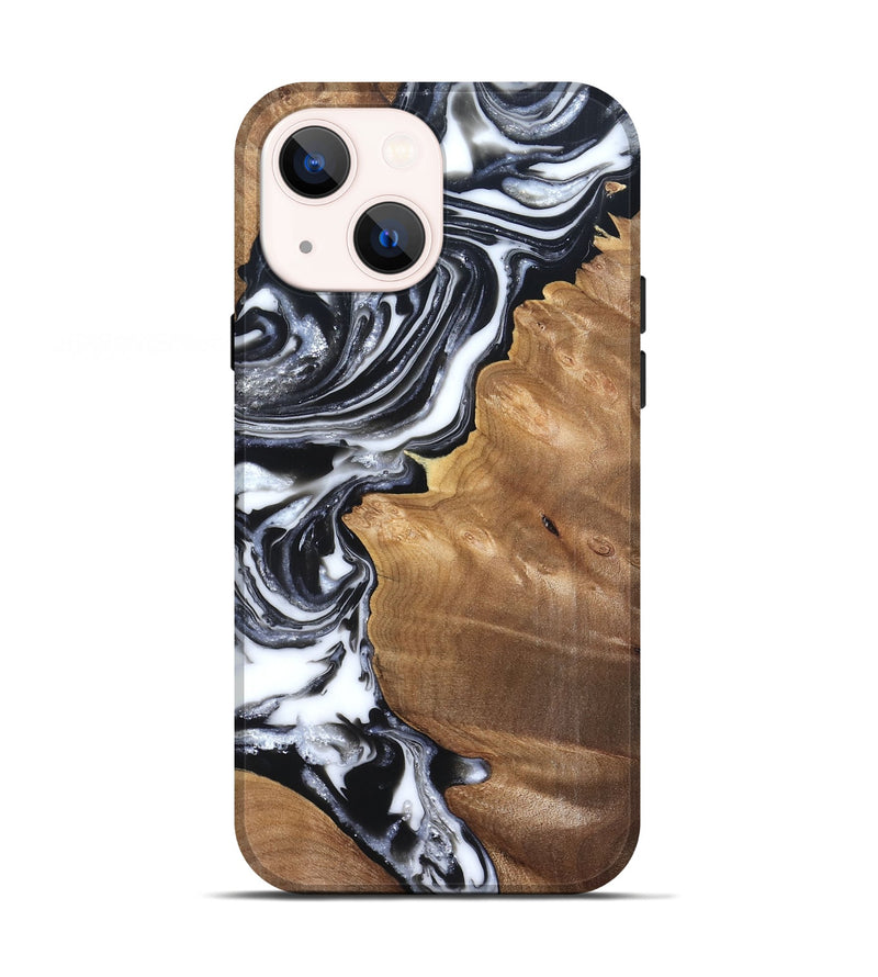 iPhone 13 Wood Live Edge Phone Case - Alford (Black & White, 821037)