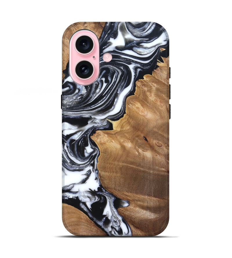 iPhone 17 Wood Live Edge Phone Case - Alford (Black & White, 821037)