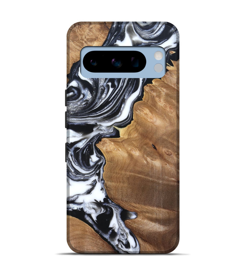 Pixel 8 Pro Wood Live Edge Phone Case - Alford (Black & White, 821037)