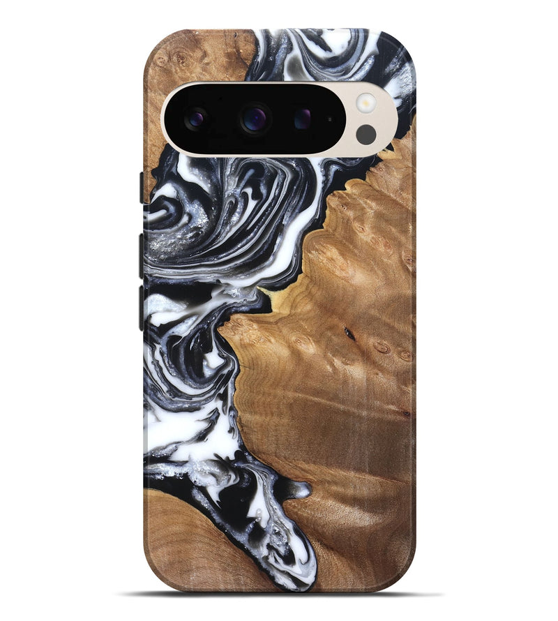 Pixel 9 Pro XL Wood Live Edge Phone Case - Alford (Black & White, 821037)