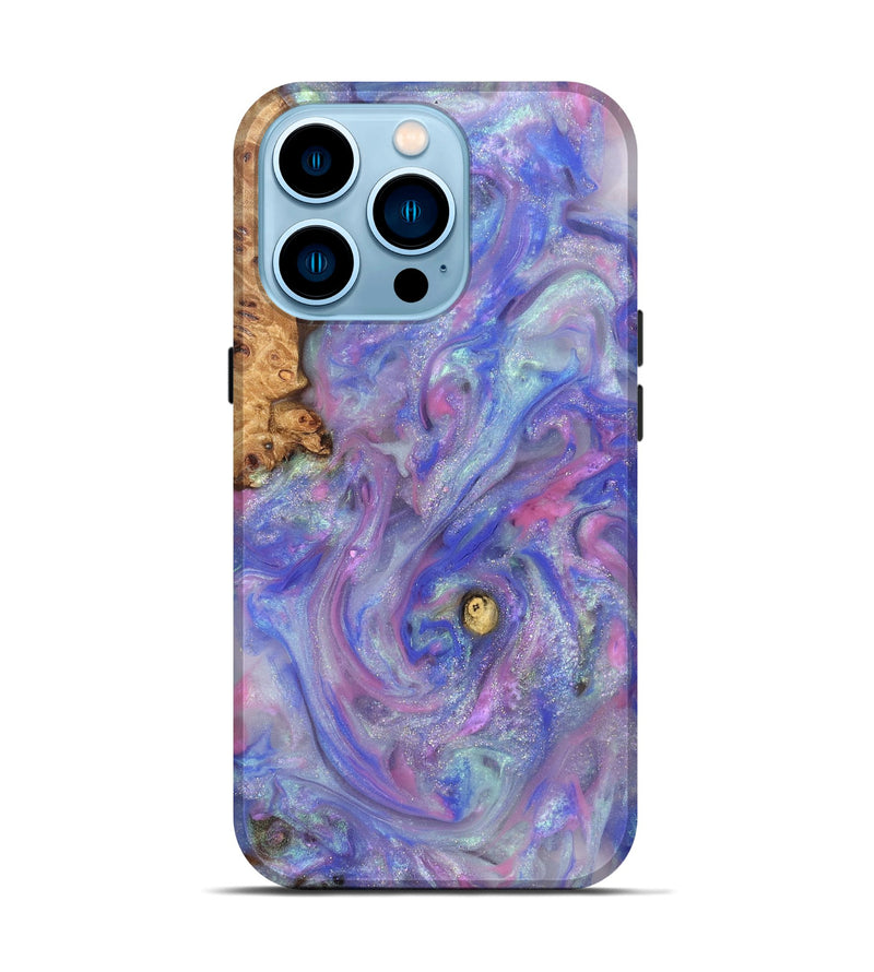 iPhone 14 Pro Wood Live Edge Phone Case - Maci (Purple, 821042)