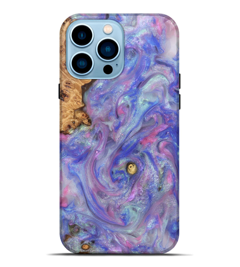 iPhone 14 Pro Max Wood Live Edge Phone Case - Maci (Purple, 821042)
