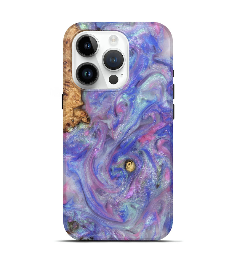 iPhone 15 Pro Wood Live Edge Phone Case - Maci (Purple, 821042)