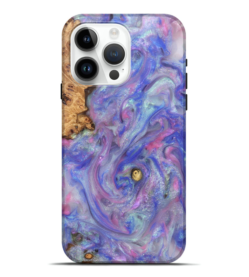 iPhone 15 Pro Max Wood Live Edge Phone Case - Maci (Purple, 821042)