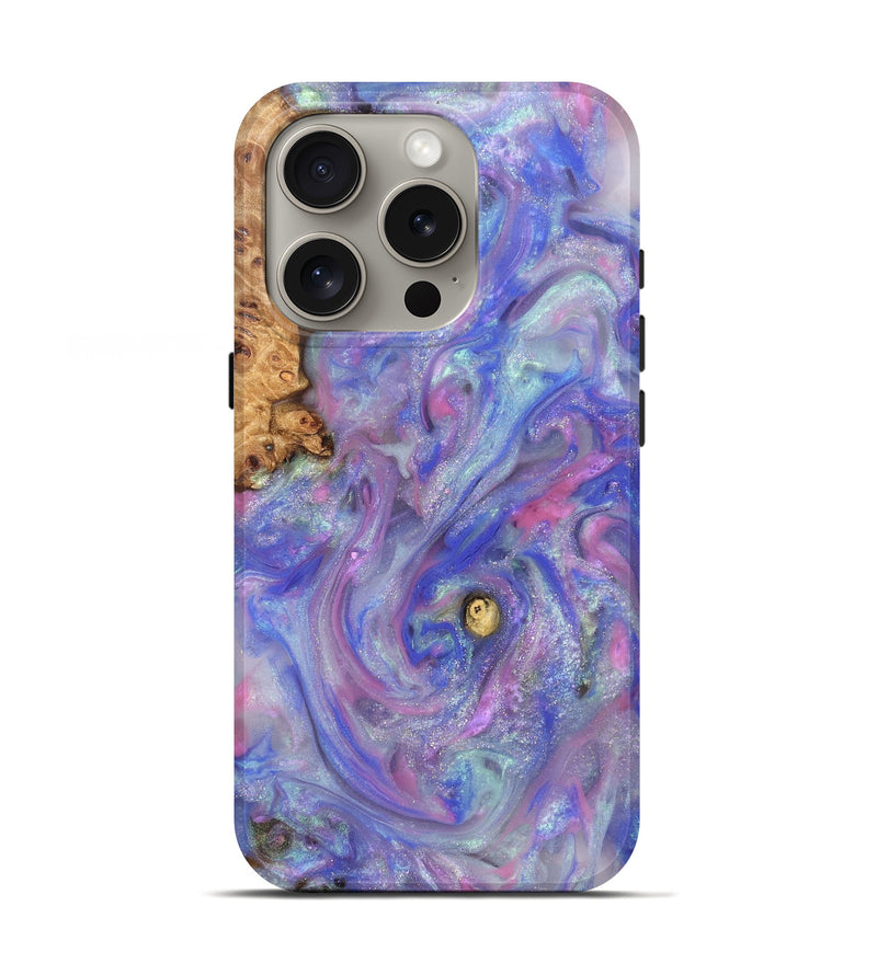 iPhone 16 Pro Wood Live Edge Phone Case - Maci (Purple, 821042)