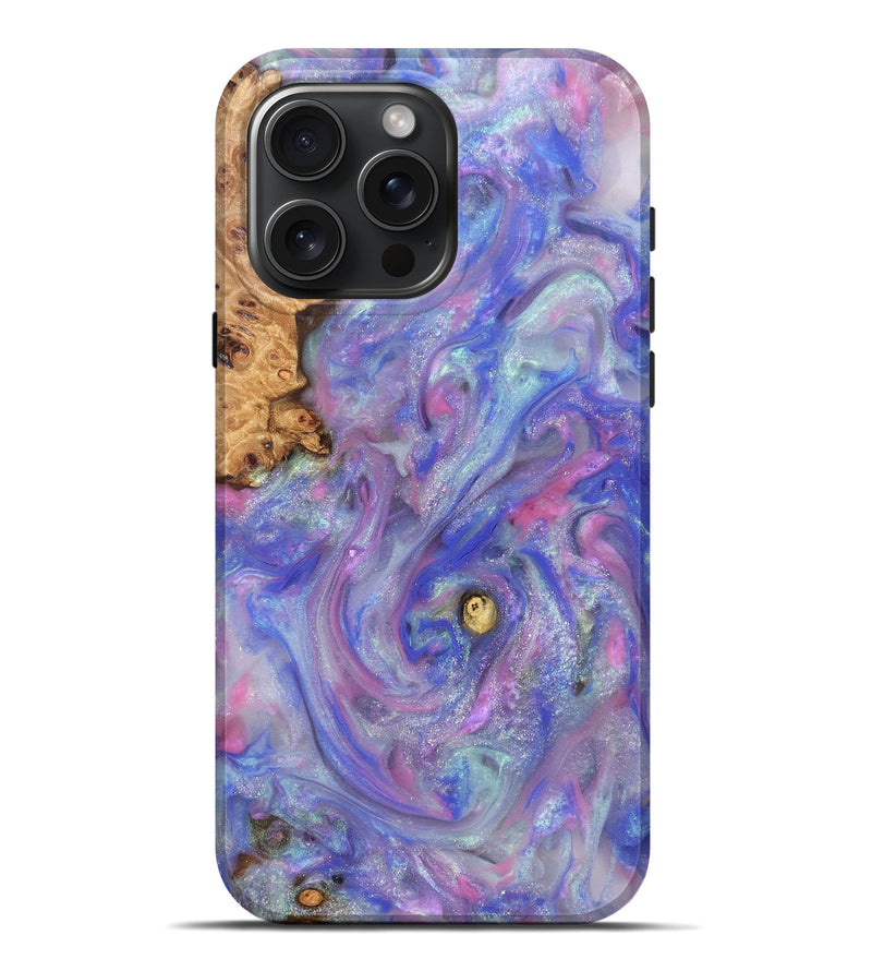 iPhone 16 Pro Max Wood Live Edge Phone Case - Maci (Purple, 821042)