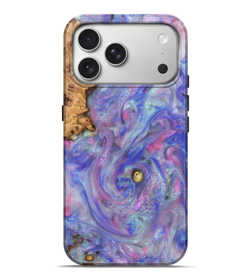 iPhone 17 Pro Max Wood Live Edge Phone Case - Maci (Purple, 821042)
