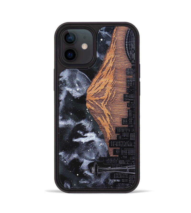 iPhone 12 Wood Phone Case - Mt Rainier (Terrain)