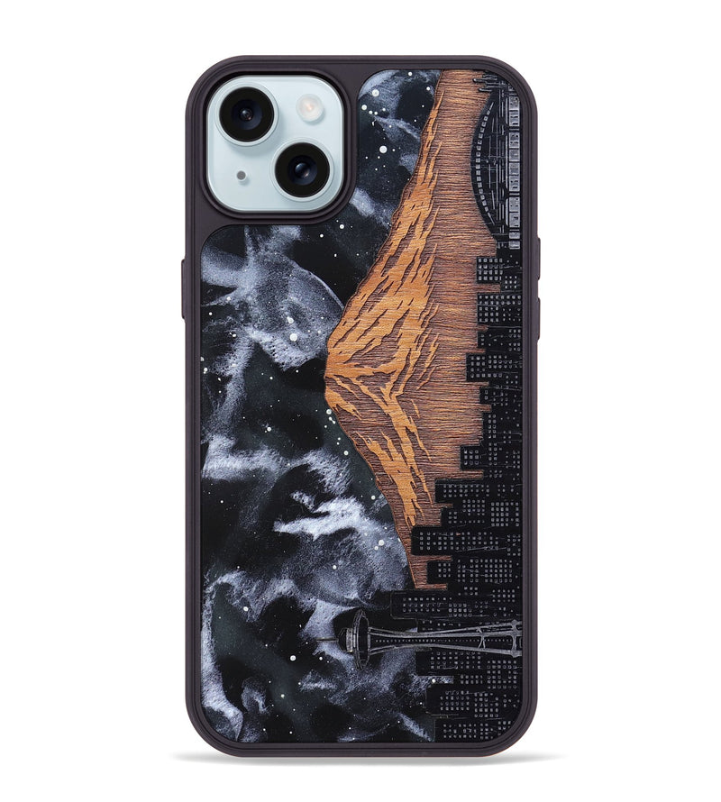 iPhone 15 Plus Wood Phone Case - Mt Rainier (Terrain)