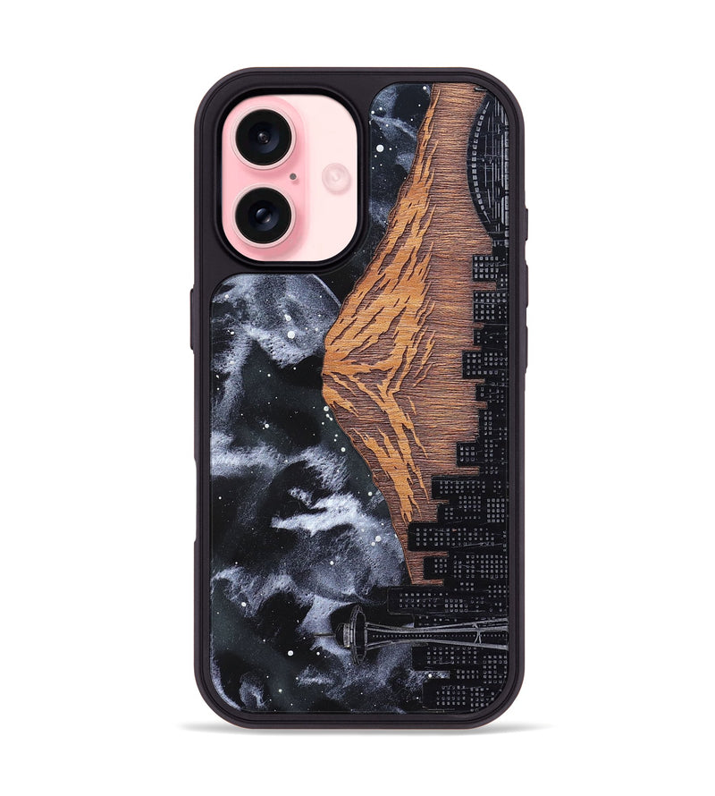 iPhone 16 Wood Phone Case - Mt Rainier (Terrain)