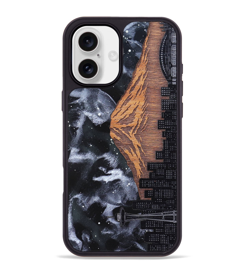 iPhone 16 Plus Wood Phone Case - Mt Rainier (Terrain)