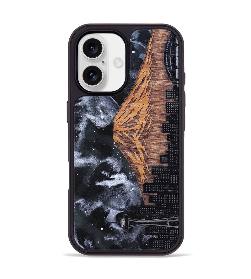 iPhone 17 Wood Phone Case - Mt Rainier (Terrain)
