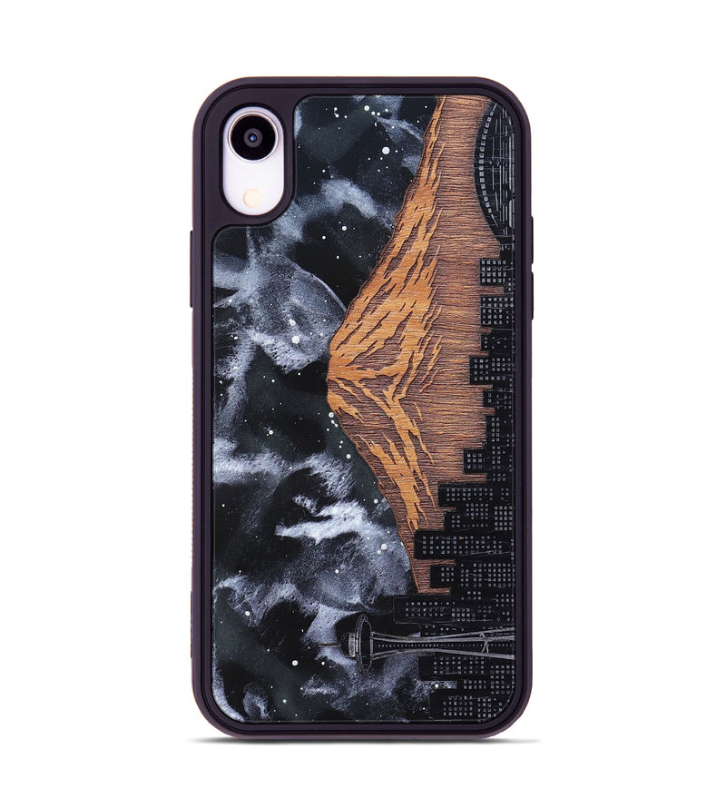iPhone Xr Wood Phone Case - Mt Rainier (Terrain)
