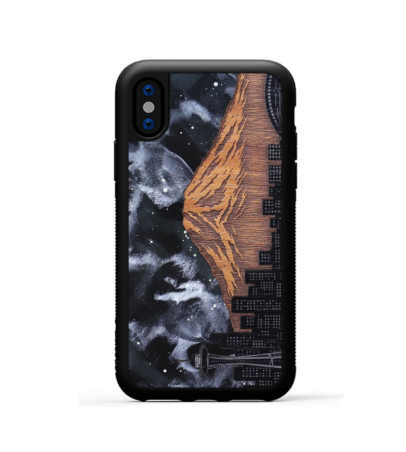 iPhone Xs Wood Phone Case - Mt Rainier (Terrain)