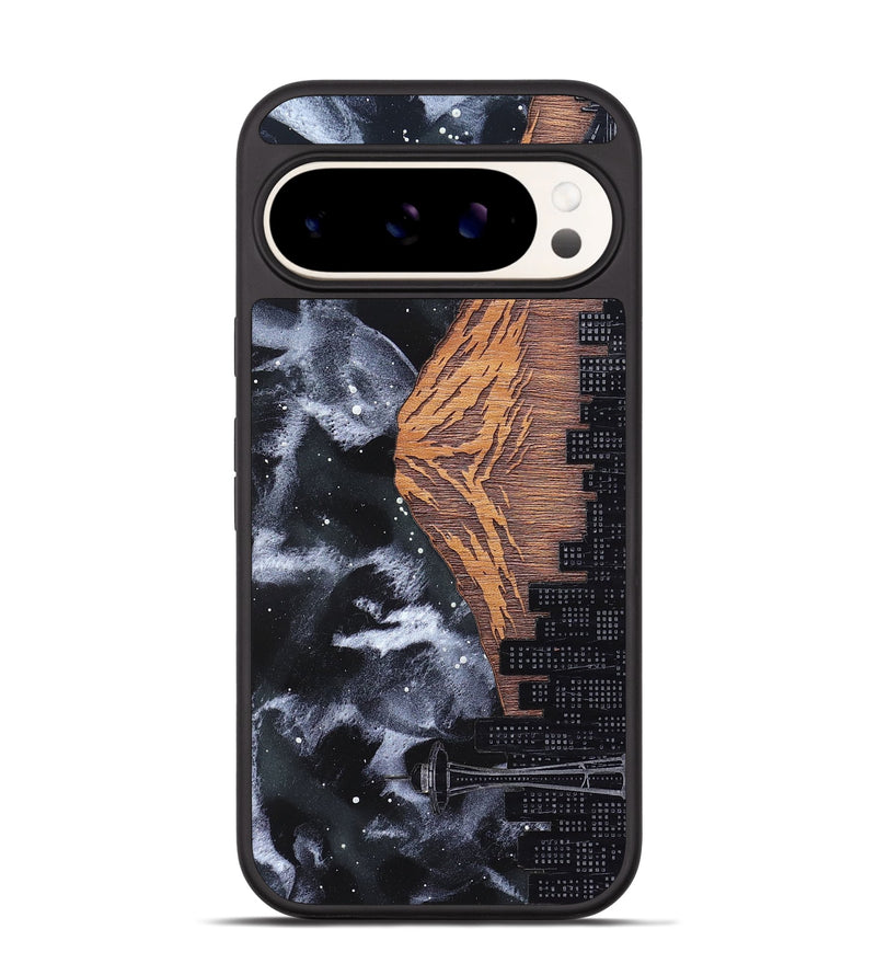 Pixel 9 Wood Phone Case - Mt Rainier (Terrain)