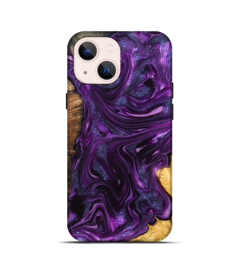 iPhone 13 mini Wood Live Edge Phone Case - Alisson (Purple, 821046)