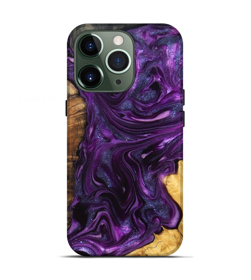 iPhone 13 Pro Wood Live Edge Phone Case - Alisson (Purple, 821046)