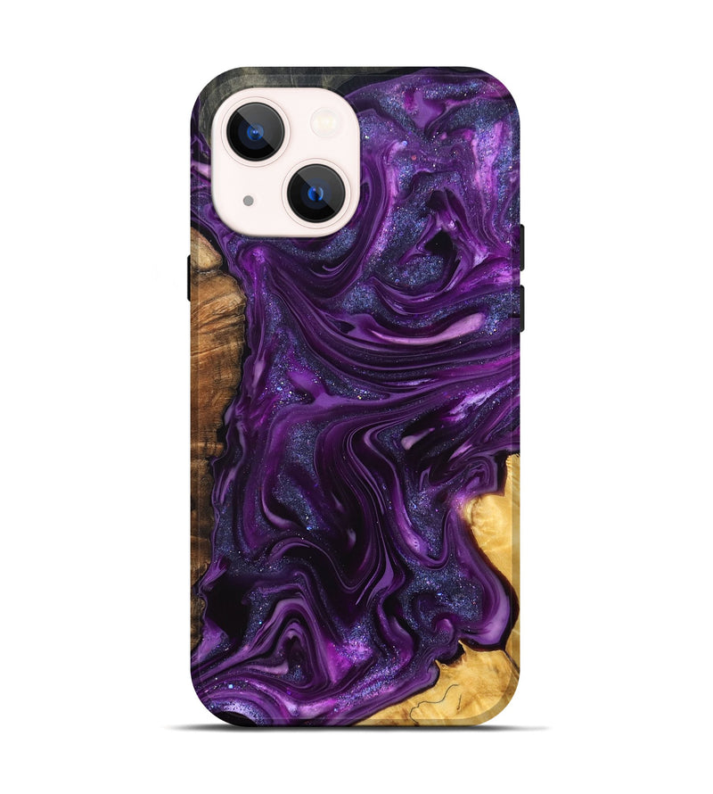 iPhone 14 Wood Live Edge Phone Case - Alisson (Purple, 821046)