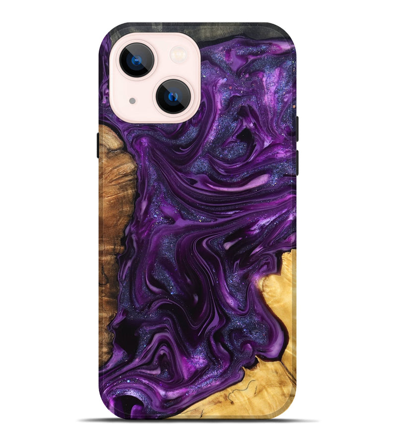 iPhone 14 Plus Wood Live Edge Phone Case - Alisson (Purple, 821046)