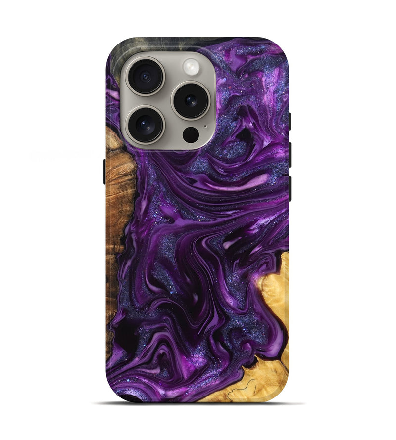 iPhone 16 Pro Wood Live Edge Phone Case - Alisson (Purple, 821046)