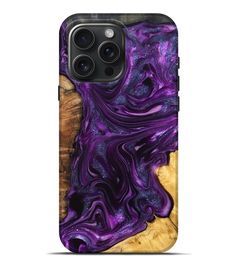 iPhone 16 Pro Max Wood Live Edge Phone Case - Alisson (Purple, 821046)
