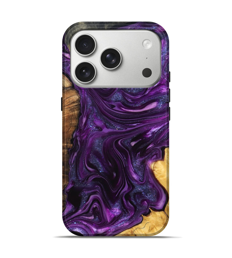 iPhone 17 Pro Wood Live Edge Phone Case - Alisson (Purple, 821046)