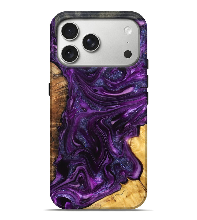 iPhone 17 Pro Max Wood Live Edge Phone Case - Alisson (Purple, 821046)