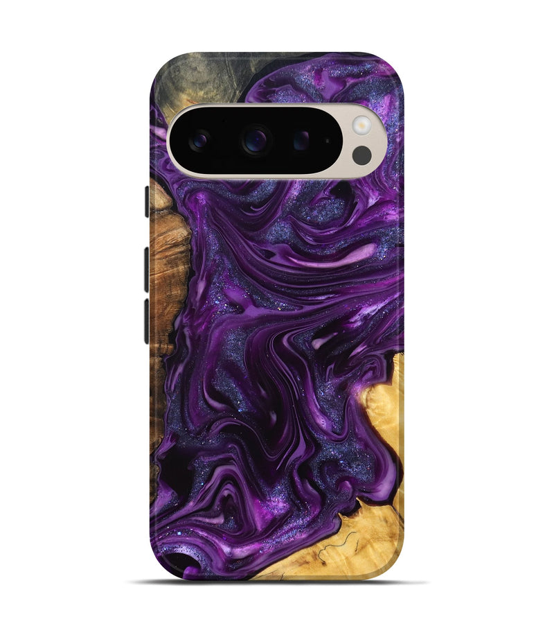Pixel 9 Pro Wood Live Edge Phone Case - Alisson (Purple, 821046)