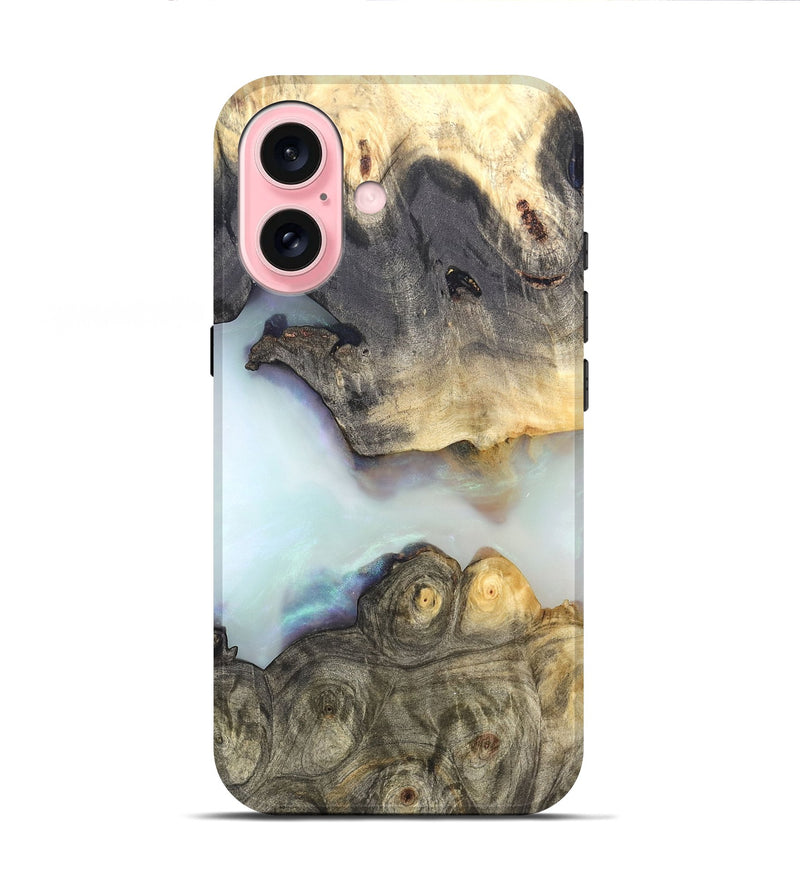 iPhone 16 Wood Live Edge Phone Case - Vida (Clear, 821052)