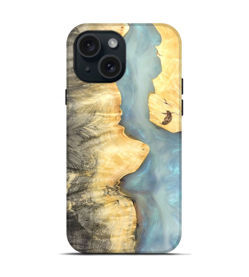 iPhone 15 Wood Live Edge Phone Case - Lucca (Clear, 821056)
