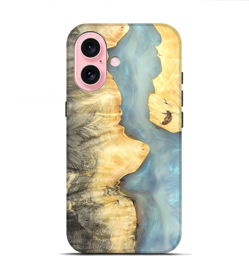 iPhone 16 Wood Live Edge Phone Case - Lucca (Clear, 821056)