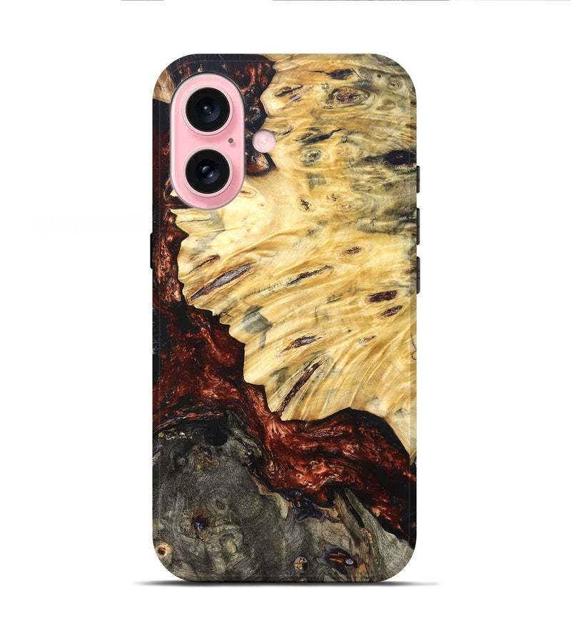 iPhone 16 Wood Live Edge Phone Case - Lorelei (Red, 821063)