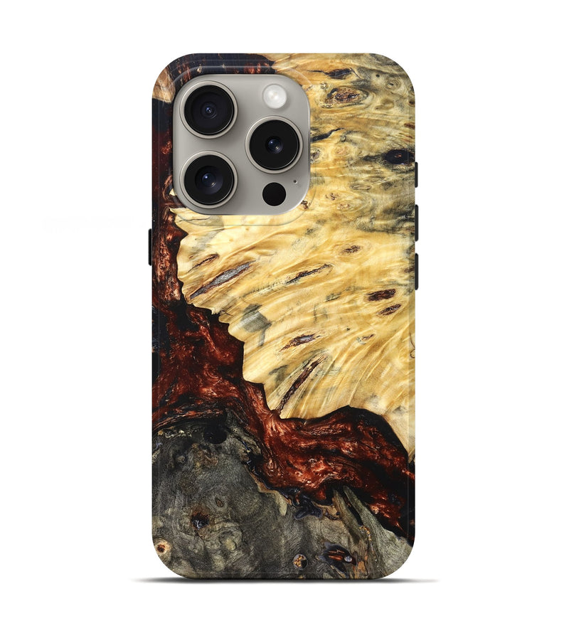 iPhone 16 Pro Wood Live Edge Phone Case - Lorelei (Red, 821063)