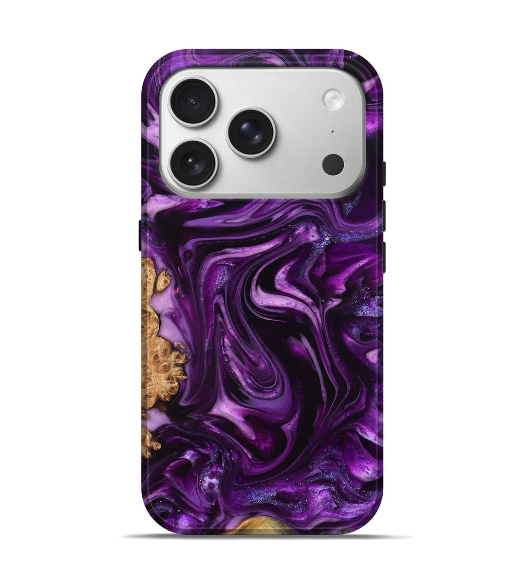 iPhone 17 Pro Wood Live Edge Phone Case - Raylan (Purple, 821073)
