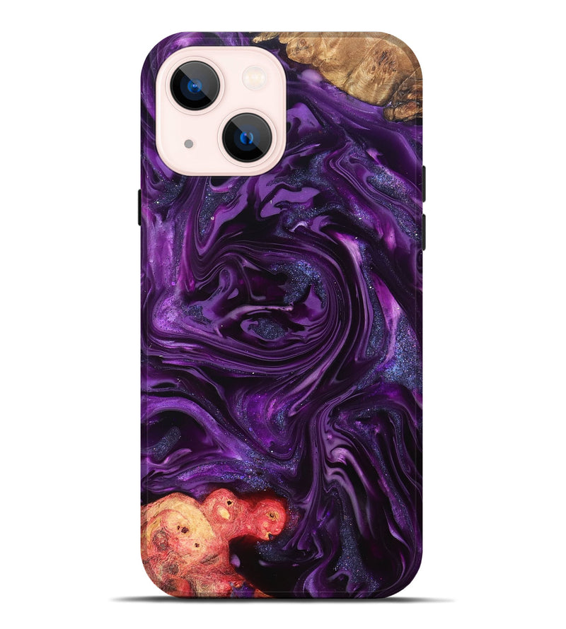 iPhone 14 Plus Wood Live Edge Phone Case - Milena (Purple, 821074)