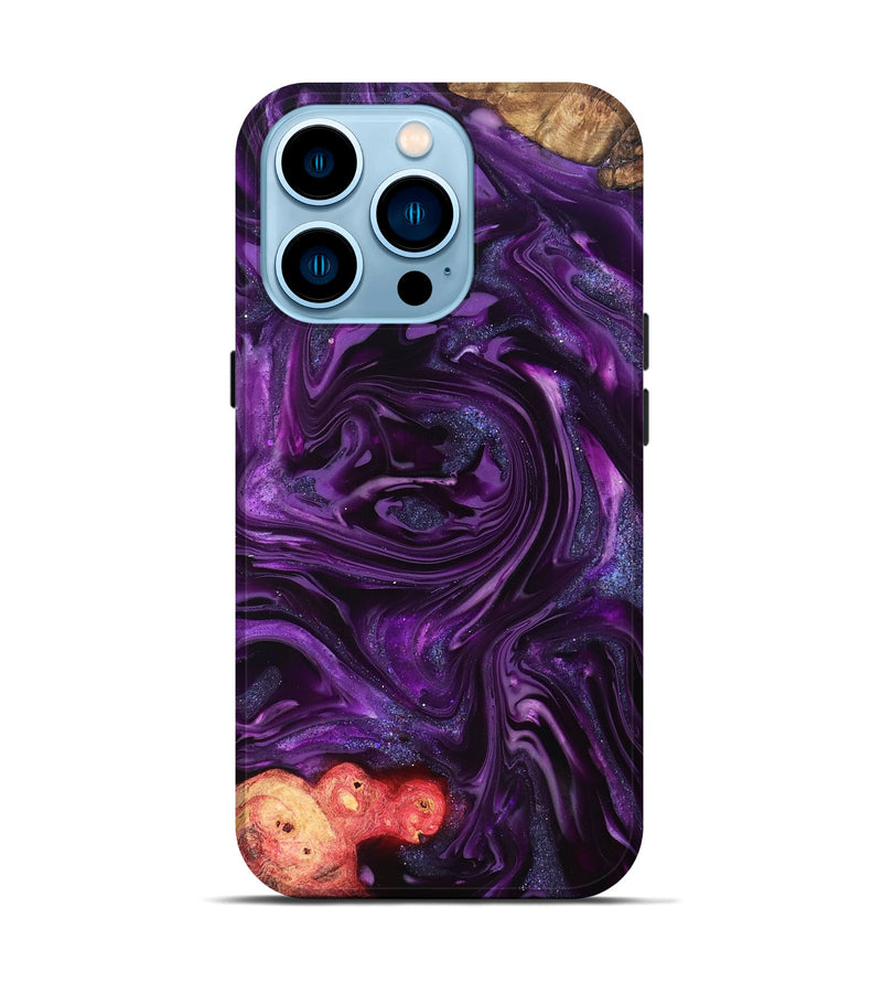 iPhone 14 Pro Wood Live Edge Phone Case - Milena (Purple, 821074)