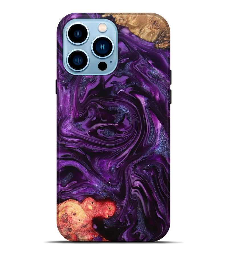 iPhone 14 Pro Max Wood Live Edge Phone Case - Milena (Purple, 821074)