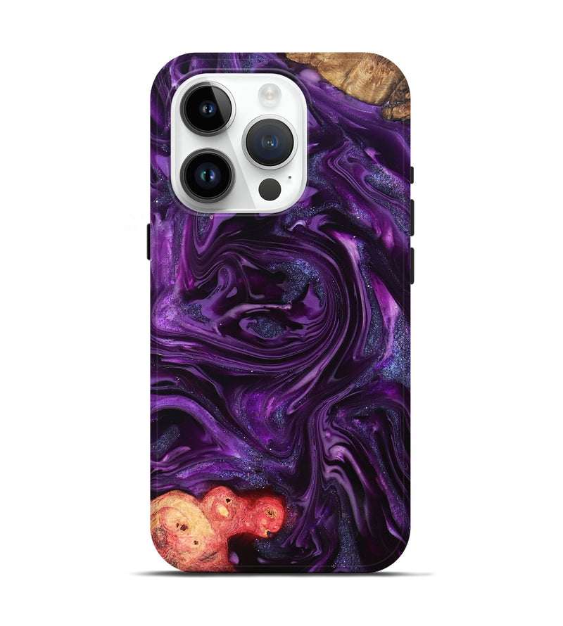 iPhone 15 Pro Wood Live Edge Phone Case - Milena (Purple, 821074)