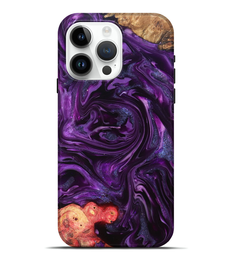 iPhone 15 Pro Max Wood Live Edge Phone Case - Milena (Purple, 821074)