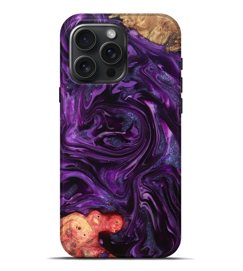 iPhone 16 Pro Max Wood Live Edge Phone Case - Milena (Purple, 821074)