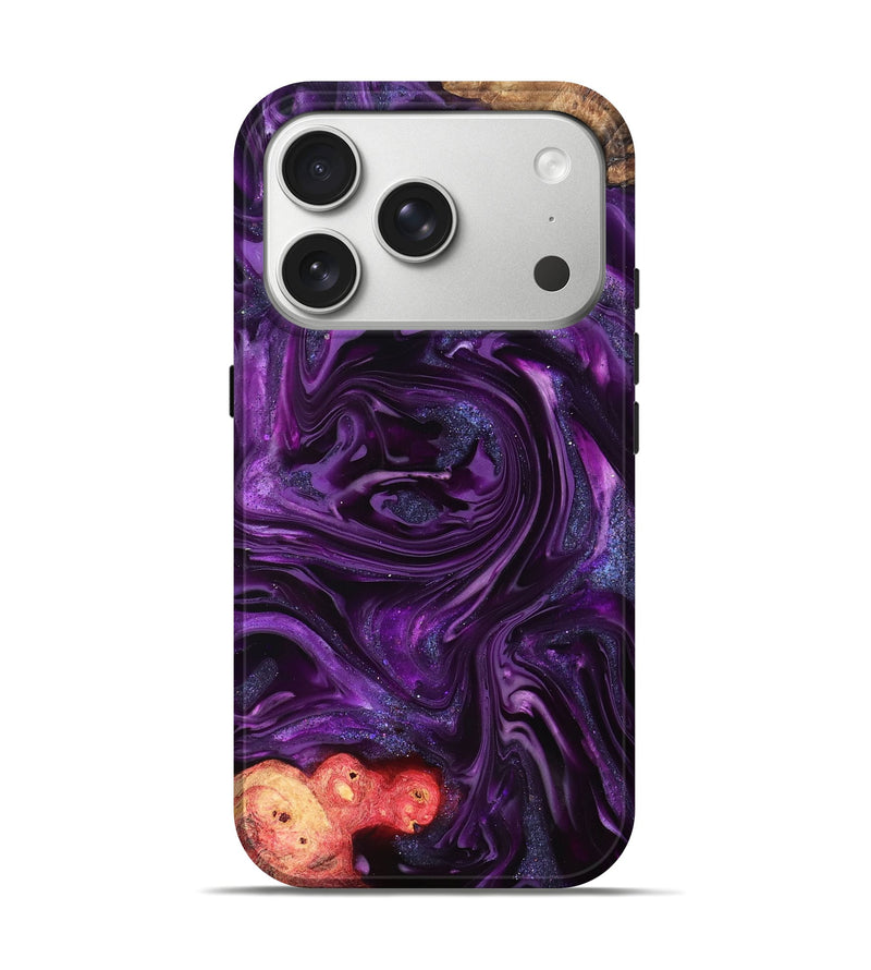 iPhone 17 Pro Wood Live Edge Phone Case - Milena (Purple, 821074)