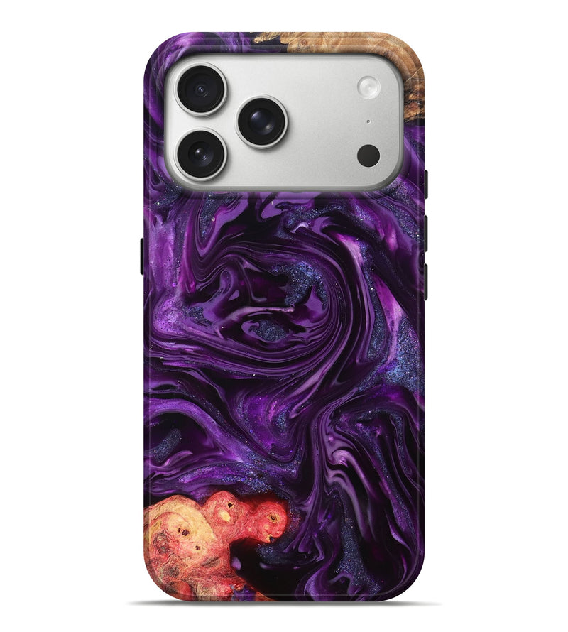 iPhone 17 Pro Max Wood Live Edge Phone Case - Milena (Purple, 821074)
