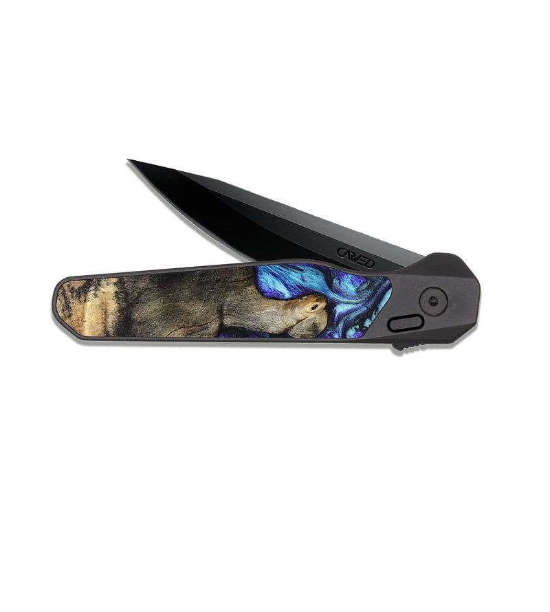 EDC Dark Slate Wood Pocket Knife - Riley (Purple, 821157)