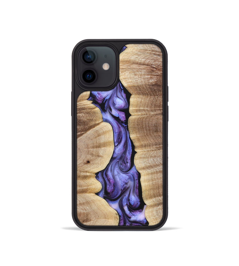iPhone 12 mini Wood Phone Case - Mavis (Purple, 821158)