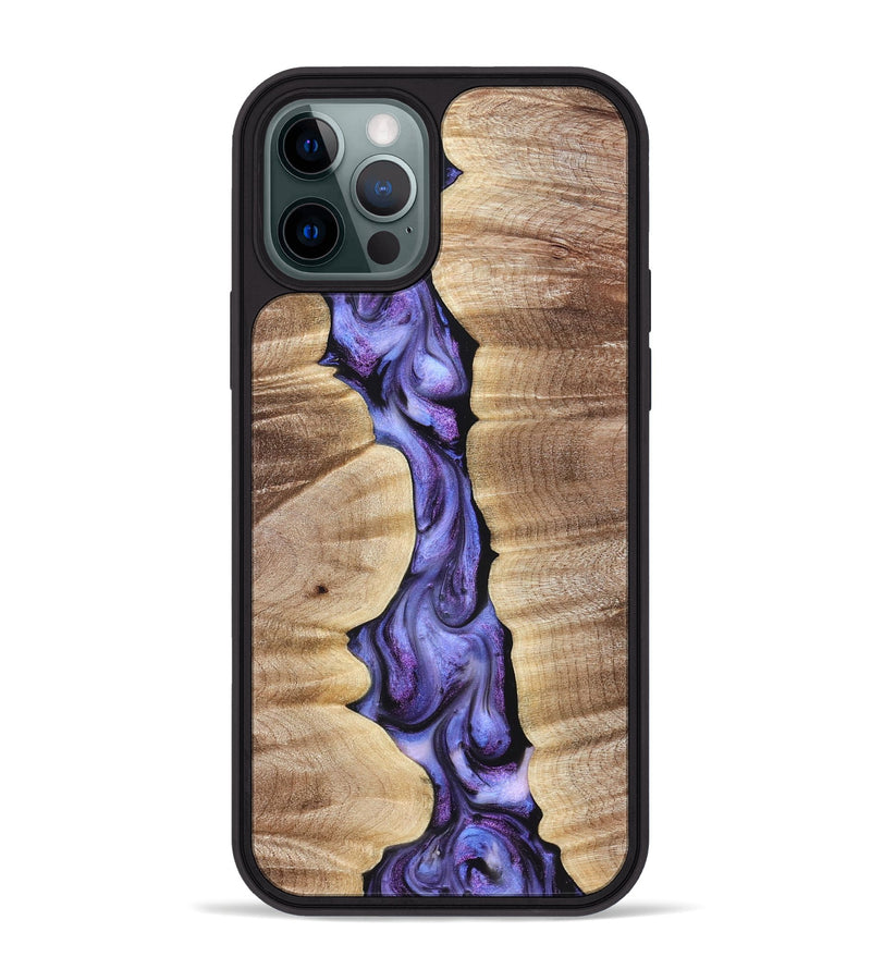iPhone 12 Pro Max Wood Phone Case - Mavis (Purple, 821158)