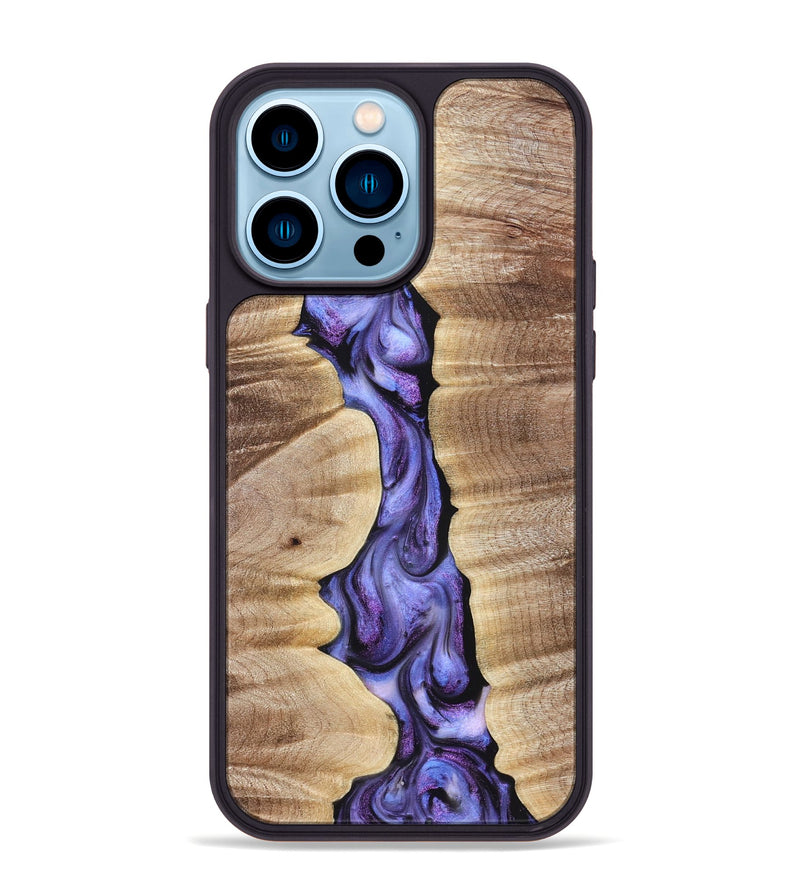 iPhone 14 Pro Max Wood Phone Case - Mavis (Purple, 821158)