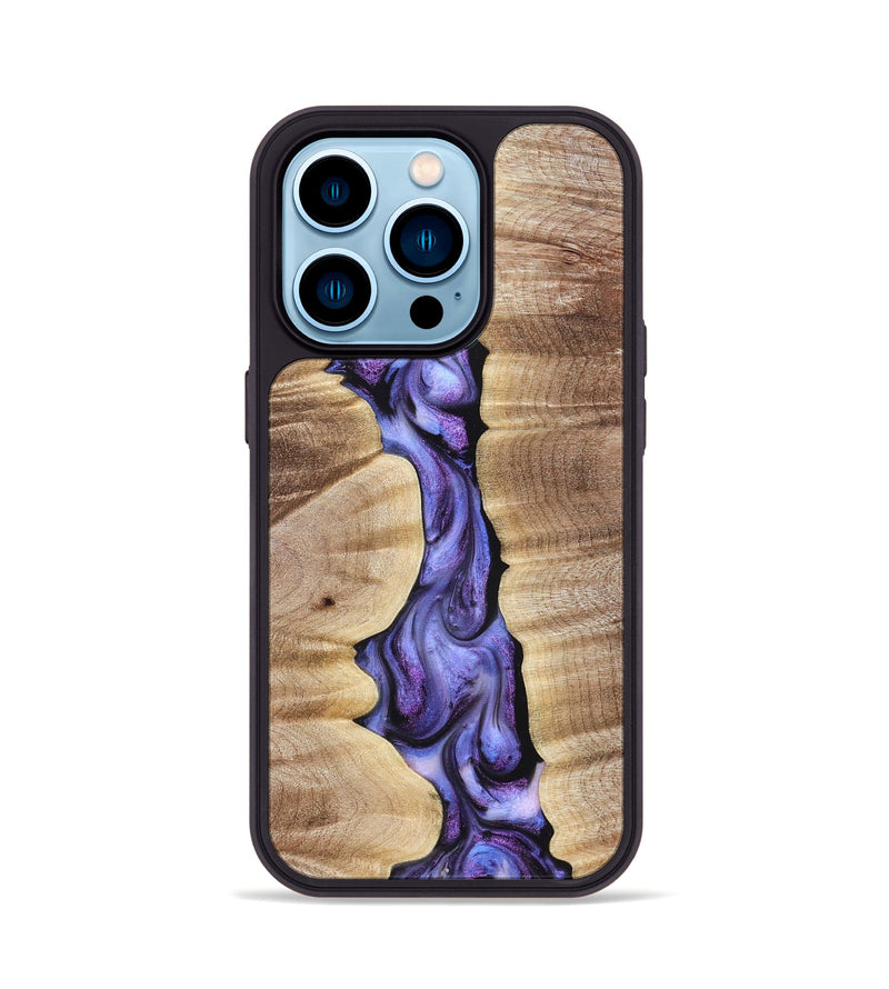 iPhone 14 Pro Wood Phone Case - Mavis (Purple, 821158)