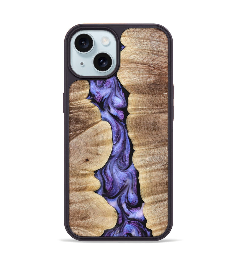 iPhone 15 Wood Phone Case - Mavis (Purple, 821158)