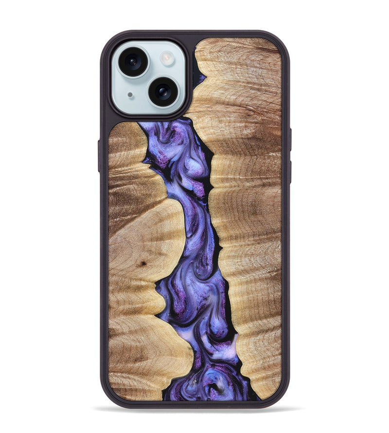 iPhone 15 Plus Wood Phone Case - Mavis (Purple, 821158)
