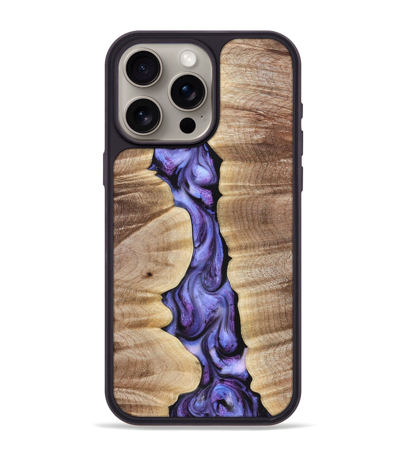 iPhone 15 Pro Max Wood Phone Case - Mavis (Purple, 821158)